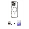 MARSİLYAN™- iPhone 14 Pro Max Kılıf Eksen Klasik Koleksiyonu - Siyah Bilvis 5in1 5D Magic Hayalet Cam Ekran Koruyucu + Bilvis Titan Kamera Lens - GS