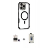 MARSİLYAN™- iPhone 14 Pro Max Kılıf Eksen Klasik Koleksiyonu - Siyah Bilvis Hayalet Cam Ekran Koruyucu + Bilvis Titan Kamera Lens - SH