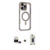 MARSİLYAN™- iPhone 14 Pro Max Kılıf Eksen Klasik Koleksiyonu - Siyah Bilvis Hayalet Cam Ekran Koruyucu + Gümüş Bilvis Titan Kamera Lens