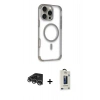MARSİLYAN™- iPhone 14 Pro Max Kılıf Eksen Klasik Koleksiyonu - Siyah Bilvis Hayalet Cam Ekran Koruyucu + Raze Metal Kamera Lens - GS