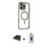 MARSİLYAN™- iPhone 14 Pro Max Kılıf Eksen Klasik Koleksiyonu - Siyah Bilvis Hayalet Cam Ekran Koruyucu + Raze Metal Kamera Lens - GD