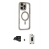 MARSİLYAN™- iPhone 14 Pro Max Kılıf Eksen Klasik Koleksiyonu - Siyah Bilvis Hayalet Cam Ekran Koruyucu + Raze Metal Kamera Lens - GS
