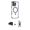 MARSİLYAN™- iPhone 14 Pro Max Kılıf Eksen Klasik Koleksiyonu - Siyah Bilvis Hayalet Cam Ekran Koruyucu + Raze Metal Kamera Lens - GS