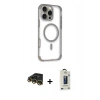 MARSİLYAN™- iPhone 14 Pro Max Kılıf Eksen Klasik Koleksiyonu - Siyah Bilvis Hayalet Cam Ekran Koruyucu + Raze Metal Kamera Lens - GD