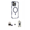 MARSİLYAN™- iPhone 14 Pro Max Kılıf Eksen Klasik Koleksiyonu - Siyah Bilvis Hayalet Cam Ekran Koruyucu + Bilvis Titan Kamera Lens - SH