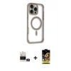 MARSİLYAN™- iPhone 14 Pro Max Kılıf Eksen Klasik Koleksiyonu - Siyah Buffer Cam Ekran Koruyucu + Bilvis Titan Kamera Lens - GD