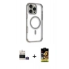 MARSİLYAN™- iPhone 14 Pro Max Kılıf Eksen Klasik Koleksiyonu - Siyah Buffer Cam Ekran Koruyucu + Bilvis Titan Kamera Lens - GS