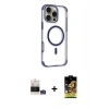 MARSİLYAN™- iPhone 14 Pro Max Kılıf Eksen Klasik Koleksiyonu - Siyah Buffer Cam Ekran Koruyucu + Bilvis Titan Kamera Lens - GS