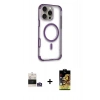 MARSİLYAN™- iPhone 14 Pro Max Kılıf Eksen Klasik Koleksiyonu - Siyah Buffer Cam Ekran Koruyucu + Bilvis Titan Kamera Lens - GS