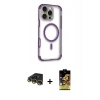 MARSİLYAN™- iPhone 14 Pro Max Kılıf Eksen Klasik Koleksiyonu - Siyah Buffer Cam Ekran Koruyucu + Raze Metal Kamera Lens - GD