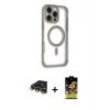 MARSİLYAN™- iPhone 14 Pro Max Kılıf Eksen Klasik Koleksiyonu - Siyah Buffer Cam Ekran Koruyucu + Raze Metal Kamera Lens - GD