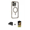 MARSİLYAN™- iPhone 14 Pro Max Kılıf Eksen Klasik Koleksiyonu - Siyah Buffer Cam Ekran Koruyucu + Raze Metal Kamera Lens - GS