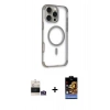 MARSİLYAN™- iPhone 14 Pro Max Kılıf Eksen Klasik Koleksiyonu - Siyah Buffer Hayalet Cam Ekran Koruyucu + Bilvis Titan Kamera Lens - GS