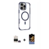 MARSİLYAN™- iPhone 14 Pro Max Kılıf Eksen Klasik Koleksiyonu - Siyah Buffer Hayalet Cam Ekran Koruyucu + Bilvis Titan Kamera Lens - GD