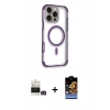 MARSİLYAN™- iPhone 14 Pro Max Kılıf Eksen Klasik Koleksiyonu - Siyah Buffer Hayalet Cam Ekran Koruyucu + Bilvis Titan Kamera Lens - GD