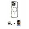 MARSİLYAN™- iPhone 14 Pro Max Kılıf Eksen Klasik Koleksiyonu - Siyah Buffer Hayalet Cam Ekran Koruyucu + Bilvis Titan Kamera Lens - GD