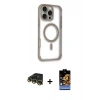 MARSİLYAN™- iPhone 14 Pro Max Kılıf Eksen Klasik Koleksiyonu - Siyah Buffer Hayalet Cam Ekran Koruyucu + Raze Metal Kamera Lens - GD