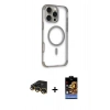 MARSİLYAN™- iPhone 14 Pro Max Kılıf Eksen Klasik Koleksiyonu - Siyah Buffer Hayalet Cam Ekran Koruyucu + Raze Metal Kamera Lens - GD