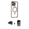 MARSİLYAN™- iPhone 14 Pro Max Kılıf Eksen Klasik Koleksiyonu - Siyah Buffer Hayalet Cam Ekran Koruyucu + Raze Metal Kamera Lens - GS