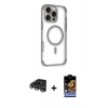 MARSİLYAN™- iPhone 14 Pro Max Kılıf Eksen Klasik Koleksiyonu - Siyah Buffer Hayalet Cam Ekran Koruyucu + Raze Metal Kamera Lens - GS