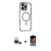 MARSİLYAN™- iPhone 14 Pro Max Kılıf Eksen Klasik Koleksiyonu - Siyah Buffer Hayalet Cam Ekran Koruyucu + Bilvis Titan Kamera Lens - SH
