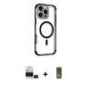 MARSİLYAN™- iPhone 14 Pro Max Kılıf Eksen Klasik Koleksiyonu - Siyah Joko Magic 5D Hayalet Cam + Bilvis Titan Kamera Lens - SH
