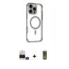 MARSİLYAN™- iPhone 14 Pro Max Kılıf Eksen Klasik Koleksiyonu - Siyah Joko Magic 5D Hayalet Cam + Gümüş Bilvis Titan Kamera Lens