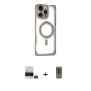 MARSİLYAN™- iPhone 14 Pro Max Kılıf Eksen Klasik Koleksiyonu - Siyah Joko Magic 5D Hayalet Cam + Gümüş Bilvis Titan Kamera Lens