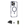 MARSİLYAN™- iPhone 14 Pro Max Kılıf Eksen Klasik Koleksiyonu - Siyah Joko Magic 5D Hayalet Cam + Raze Metal Kamera Lens - GS
