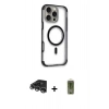 MARSİLYAN™- iPhone 14 Pro Max Kılıf Eksen Klasik Koleksiyonu - Siyah Joko Magic 5D Hayalet Cam + Raze Metal Kamera Lens - GS