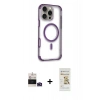 MARSİLYAN™- iPhone 14 Pro Max Kılıf Eksen Klasik Koleksiyonu - Siyah Mat Seramik Nano Ekran Koruyucu + Bilvis Titan Kamera Lens - DNMR