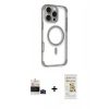 MARSİLYAN™- iPhone 14 Pro Max Kılıf Eksen Klasik Koleksiyonu - Siyah Mat Seramik Nano Ekran Koruyucu + Bilvis Titan Kamera Lens - SH