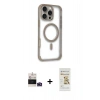MARSİLYAN™- iPhone 14 Pro Max Kılıf Eksen Klasik Koleksiyonu - Siyah Mat Seramik Nano Ekran Koruyucu + Bilvis Titan Kamera Lens - DNMR