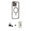 MARSİLYAN™- iPhone 14 Pro Max Kılıf Eksen Klasik Koleksiyonu - Siyah Mat Seramik Nano Ekran Koruyucu + Bilvis Titan Kamera Lens - SH