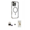 MARSİLYAN™- iPhone 14 Pro Max Kılıf Eksen Klasik Koleksiyonu - Siyah Mat Seramik Nano Ekran Koruyucu + Bilvis Titan Kamera Lens - GD