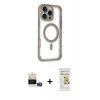 MARSİLYAN™- iPhone 14 Pro Max Kılıf Eksen Klasik Koleksiyonu - Siyah Mat Seramik Nano Ekran Koruyucu + Bilvis Titan Kamera Lens - GD