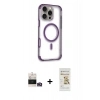 MARSİLYAN™- iPhone 14 Pro Max Kılıf Eksen Klasik Koleksiyonu - Siyah Mat Seramik Nano Ekran Koruyucu + Bilvis Titan Kamera Lens - GD