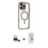 MARSİLYAN™- iPhone 14 Pro Max Kılıf Eksen Klasik Koleksiyonu - Siyah Mat Seramik Nano Ekran Koruyucu + Bilvis Titan Kamera Lens - GS