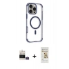 MARSİLYAN™- iPhone 14 Pro Max Kılıf Eksen Klasik Koleksiyonu - Siyah Mat Seramik Nano Ekran Koruyucu + Bilvis Titan Kamera Lens - GS