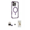 MARSİLYAN™- iPhone 14 Pro Max Kılıf Eksen Klasik Koleksiyonu - Siyah Mat Seramik Nano Ekran Koruyucu + Bilvis Titan Kamera Lens - GS