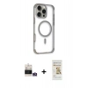 MARSİLYAN™- iPhone 14 Pro Max Kılıf Eksen Klasik Koleksiyonu - Siyah Mat Seramik Nano Ekran Koruyucu + Bilvis Titan Kamera Lens - GS