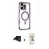 MARSİLYAN™- iPhone 14 Pro Max Kılıf Eksen Klasik Koleksiyonu - Siyah Mat Seramik Nano Ekran Koruyucu + Raze Metal Kamera Lens - GS