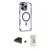 MARSİLYAN™- iPhone 14 Pro Max Kılıf Eksen Klasik Koleksiyonu - Siyah Mat Seramik Nano Ekran Koruyucu + Raze Metal Kamera Lens - GD