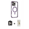 MARSİLYAN™- iPhone 14 Pro Max Kılıf Eksen Klasik Koleksiyonu - Siyah Mat Seramik Nano Ekran Koruyucu + PVD Metal Kamera Lens - TU