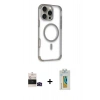 MARSİLYAN™- iPhone 14 Pro Max Kılıf Eksen Klasik Koleksiyonu - Siyah Polymer Nano Ekran Koruyucu + Bilvis Titan Kamera Lens - SH