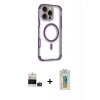 MARSİLYAN™- iPhone 14 Pro Max Kılıf Eksen Klasik Koleksiyonu - Siyah Polymer Nano Ekran Koruyucu + Bilvis Titan Kamera Lens - DNMR