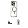 MARSİLYAN™- iPhone 14 Pro Max Kılıf Eksen Klasik Koleksiyonu - Siyah Polymer Nano Ekran Koruyucu + Bilvis Titan Kamera Lens - GD