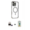 MARSİLYAN™- iPhone 14 Pro Max Kılıf Eksen Klasik Koleksiyonu - Siyah Polymer Nano Ekran Koruyucu + Bilvis Titan Kamera Lens - DNMR