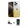 MARSİLYAN™- iPhone 14 Pro Max Kılıf Eksen Minimal Özel Seri - Şeffaf 360 Full Body Arka Koruyucu + Bilvis Titan Kamera Lens - DNMR