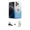 MARSİLYAN™- iPhone 14 Pro Max Kılıf Eksen Minimal Özel Seri - Şeffaf Pasifik Cam Ekran Koruyucu + Bilvis Titan Kamera Lens - SH